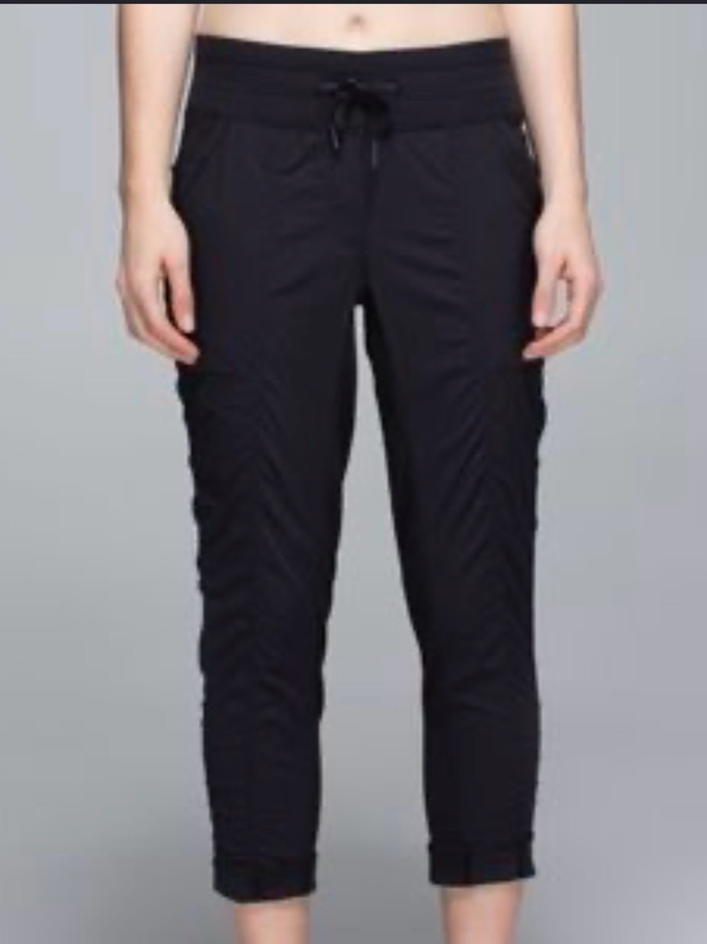 Black Drawstring ankle Casual Pants. Black small.